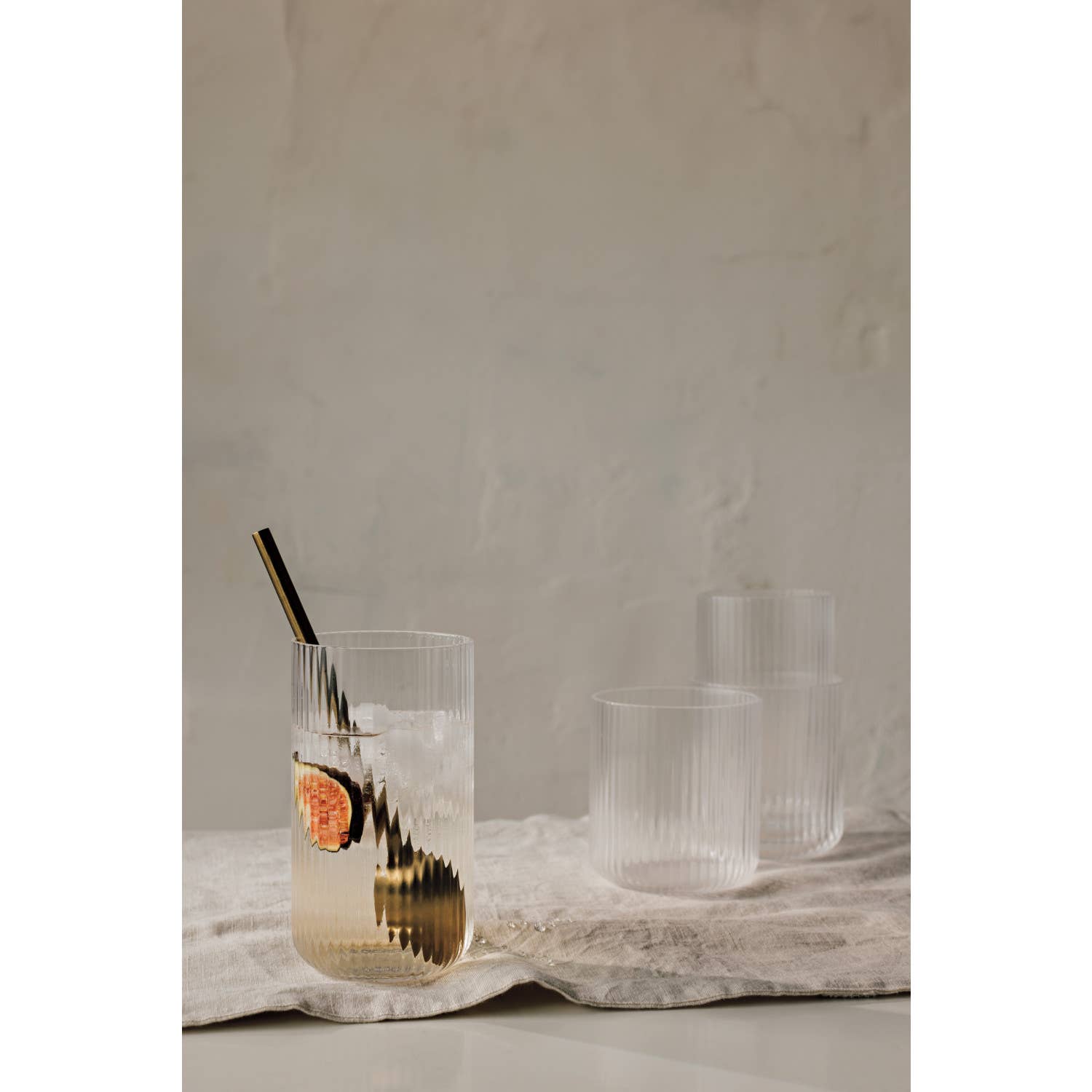 Fluted Glass 17 oz - Clear
