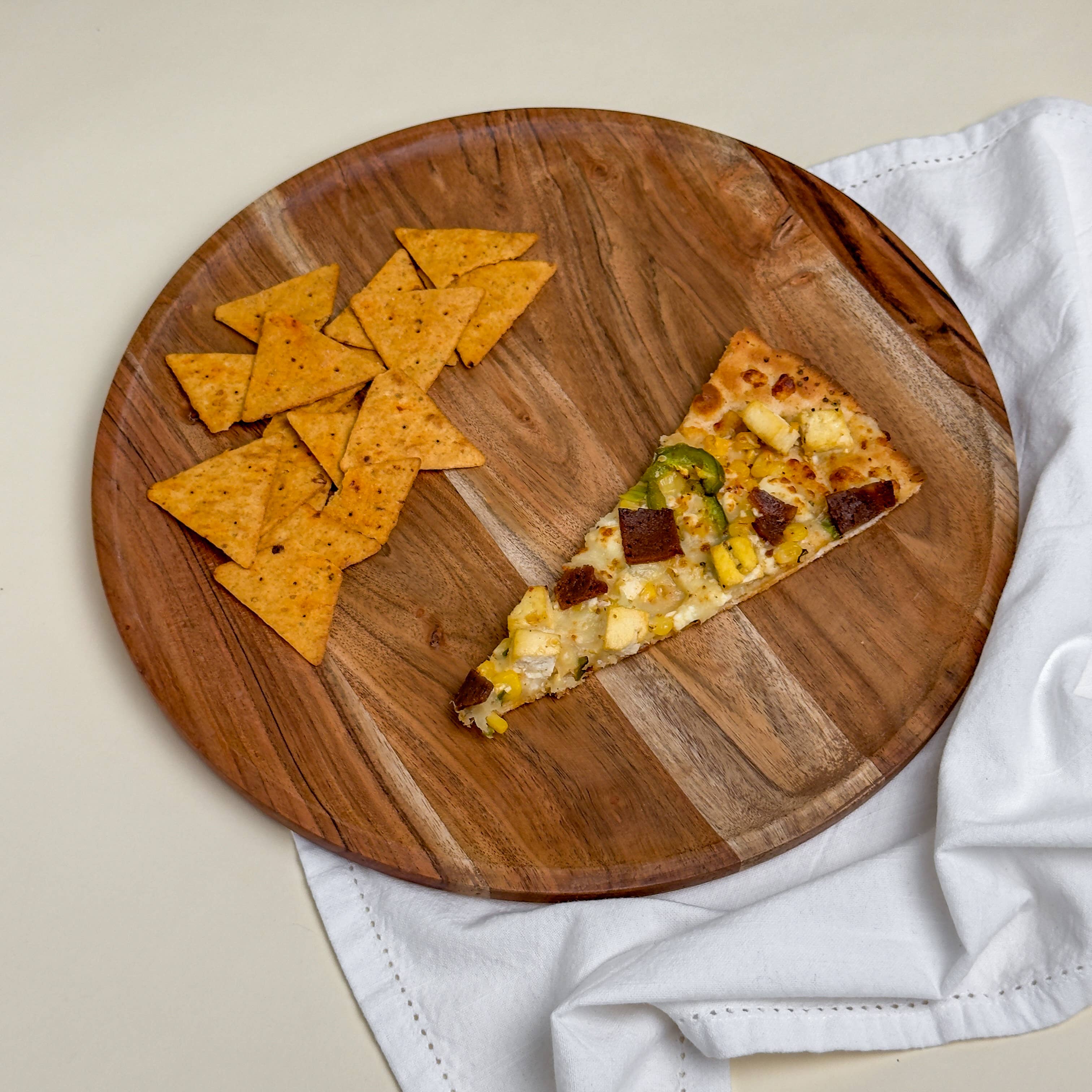 Rustic Wood Round Tray