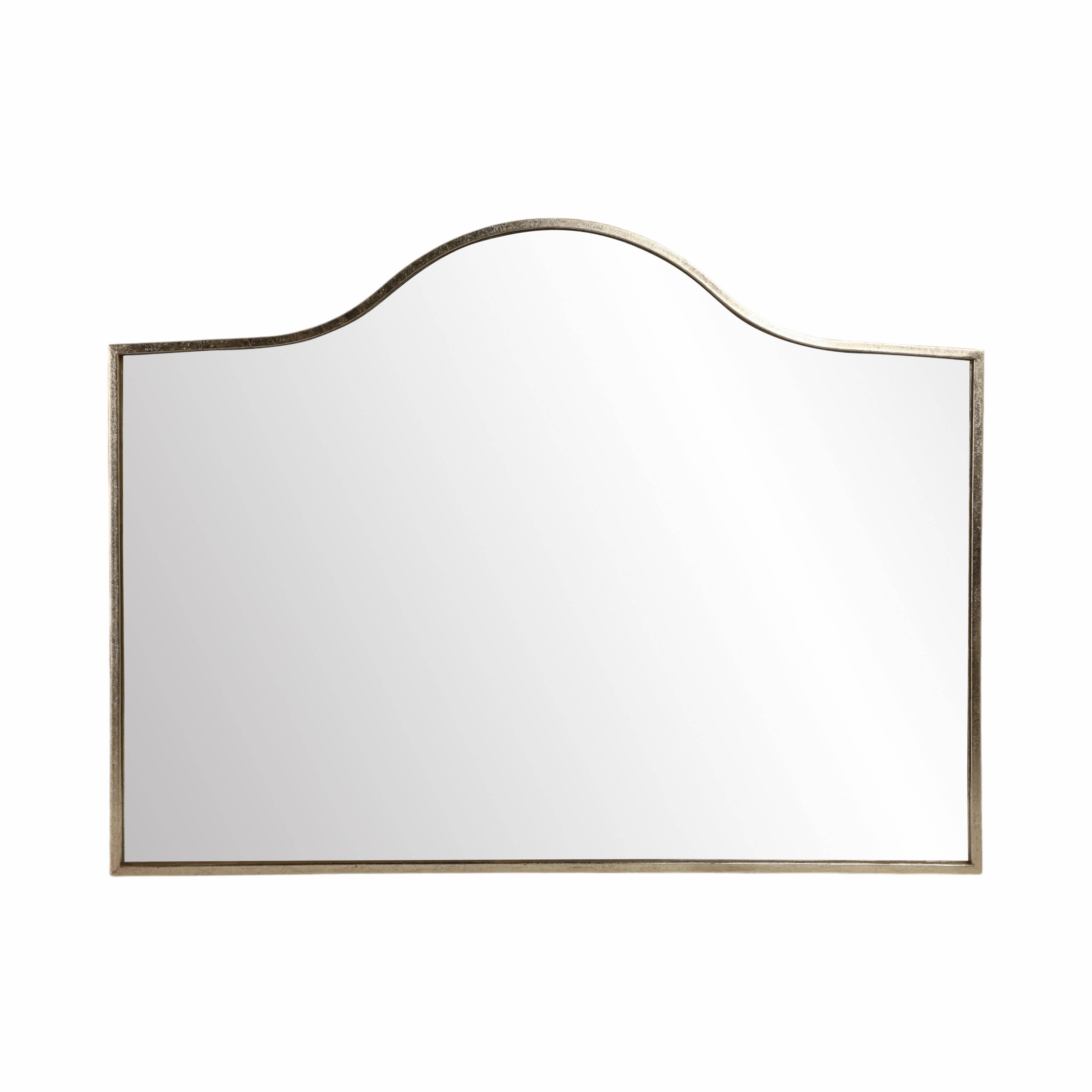 Mirror - Gold Metal Glass Modern Arched Frame, 39 in.