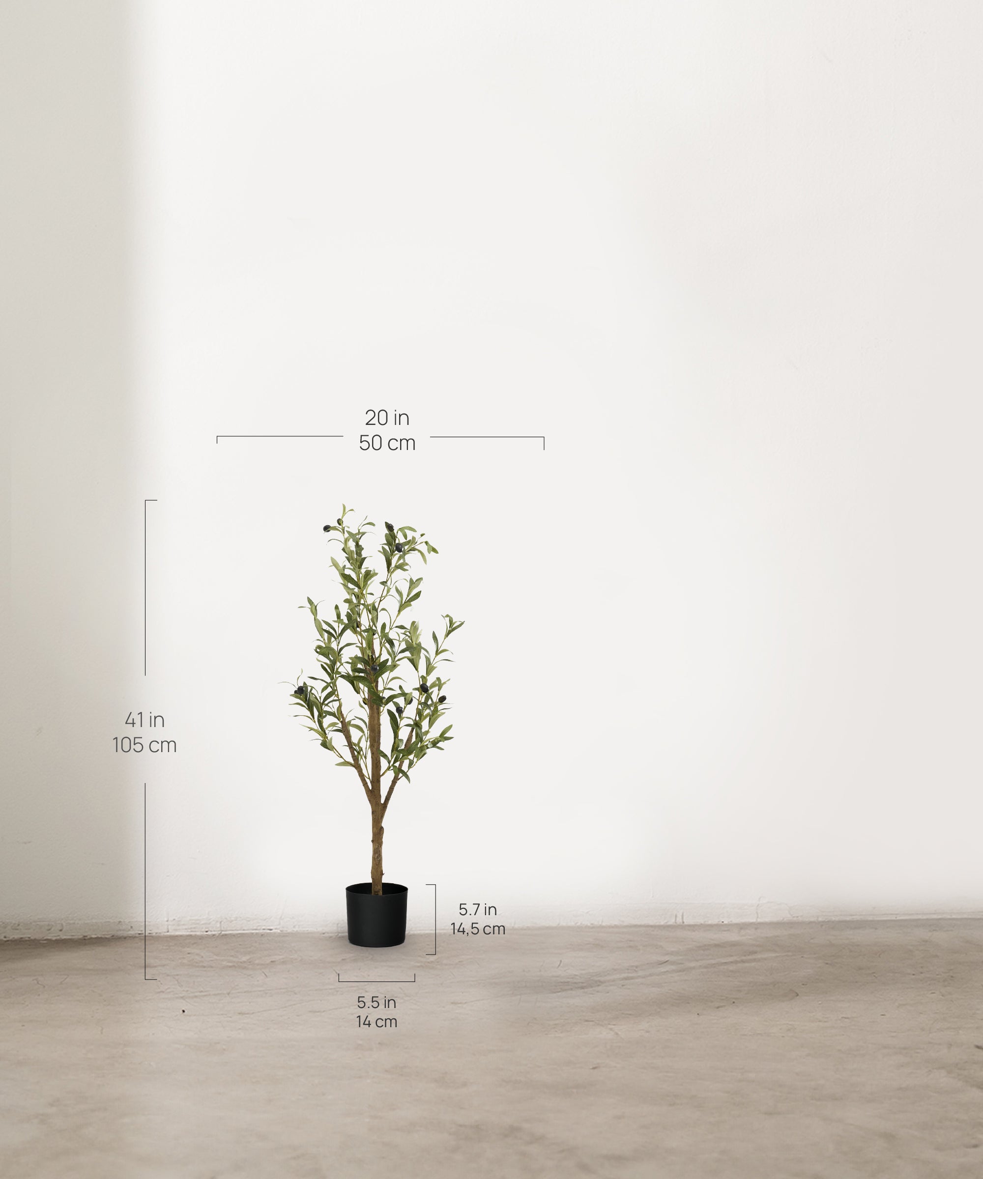 3.5' Minimal Artificial Olive Tree