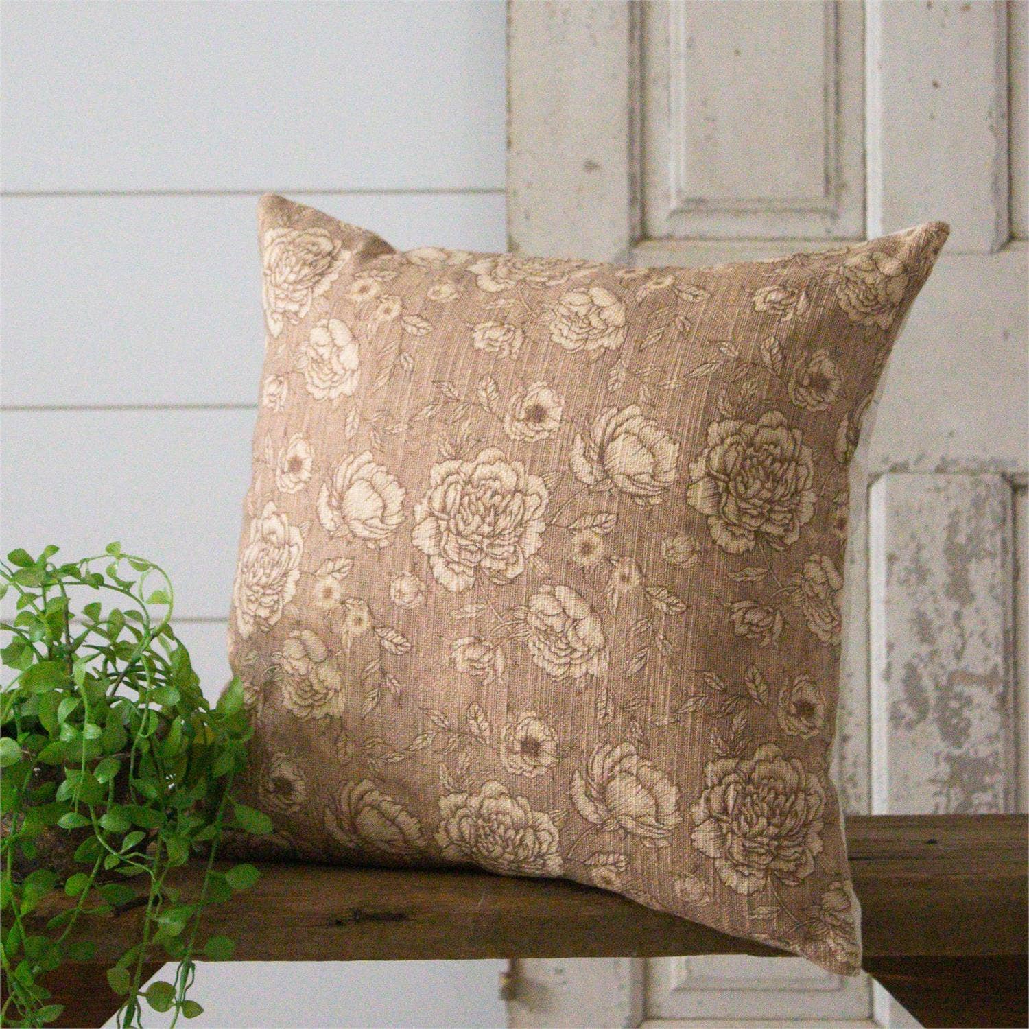 Pillow - Sepia Floral Patterns (Pk/02)