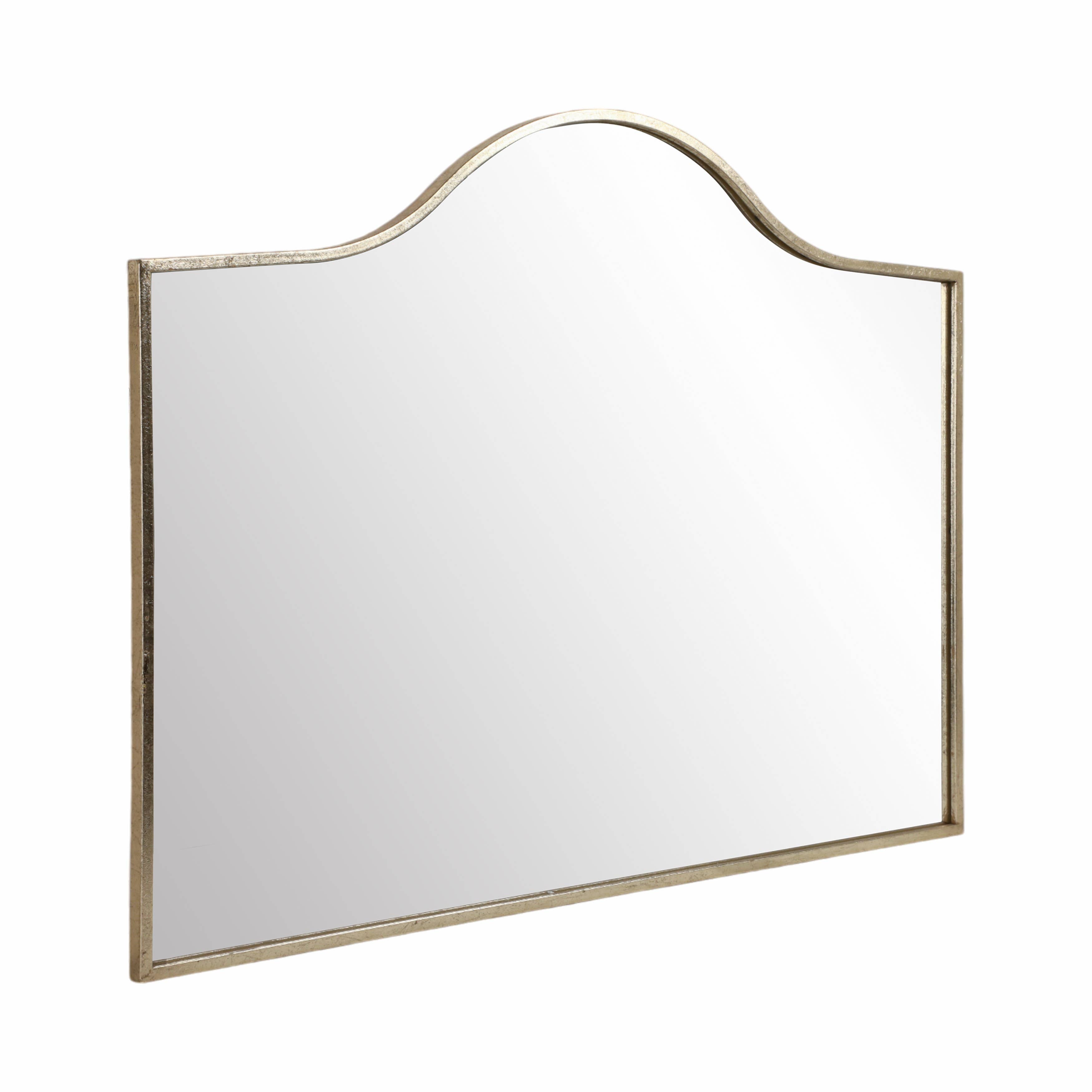 Mirror - Gold Metal Glass Modern Arched Frame, 39 in.