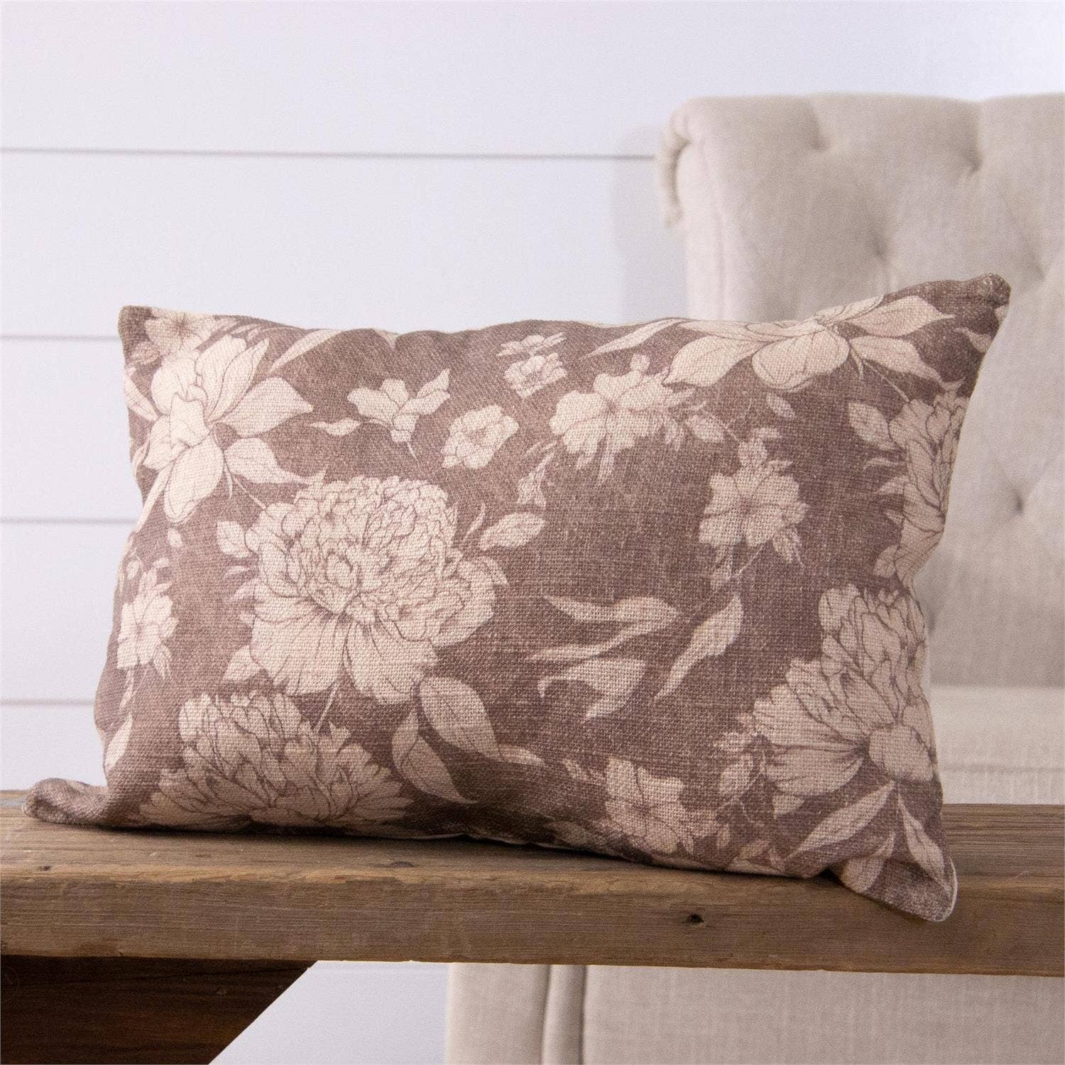 Lumbar Pillow - Sepia Floral Patterns (Pk/02)