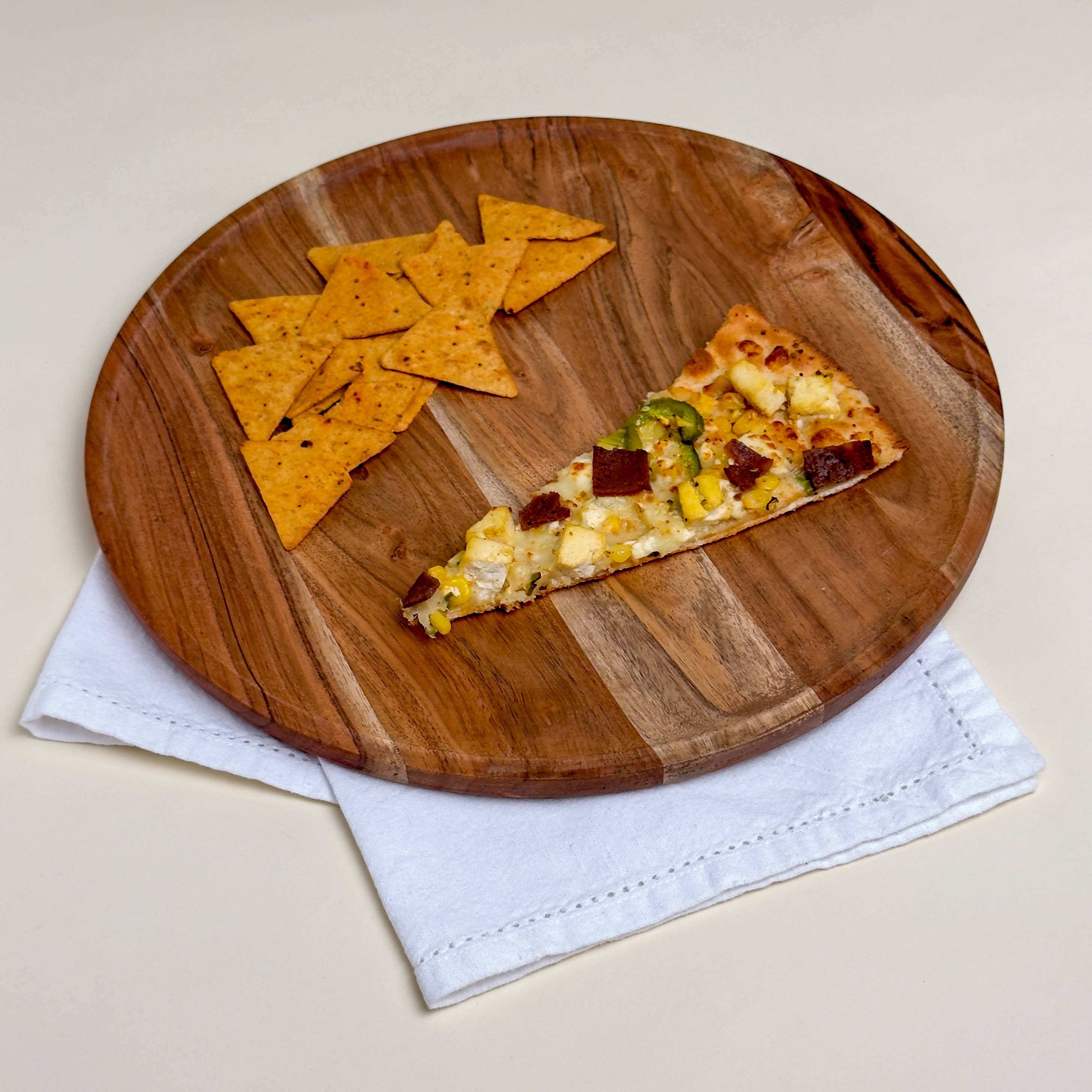 Rustic Wood Round Tray