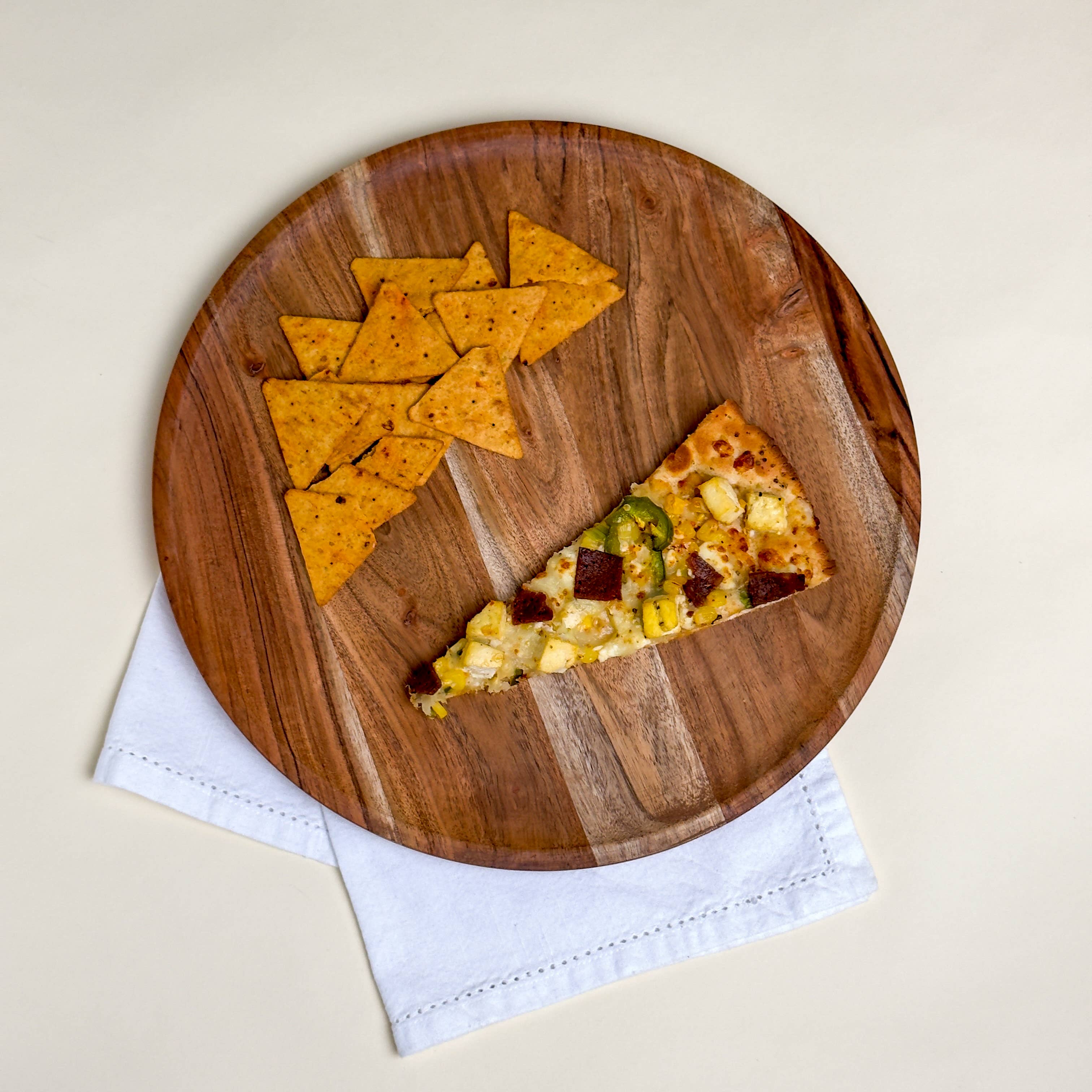 Rustic Wood Round Tray