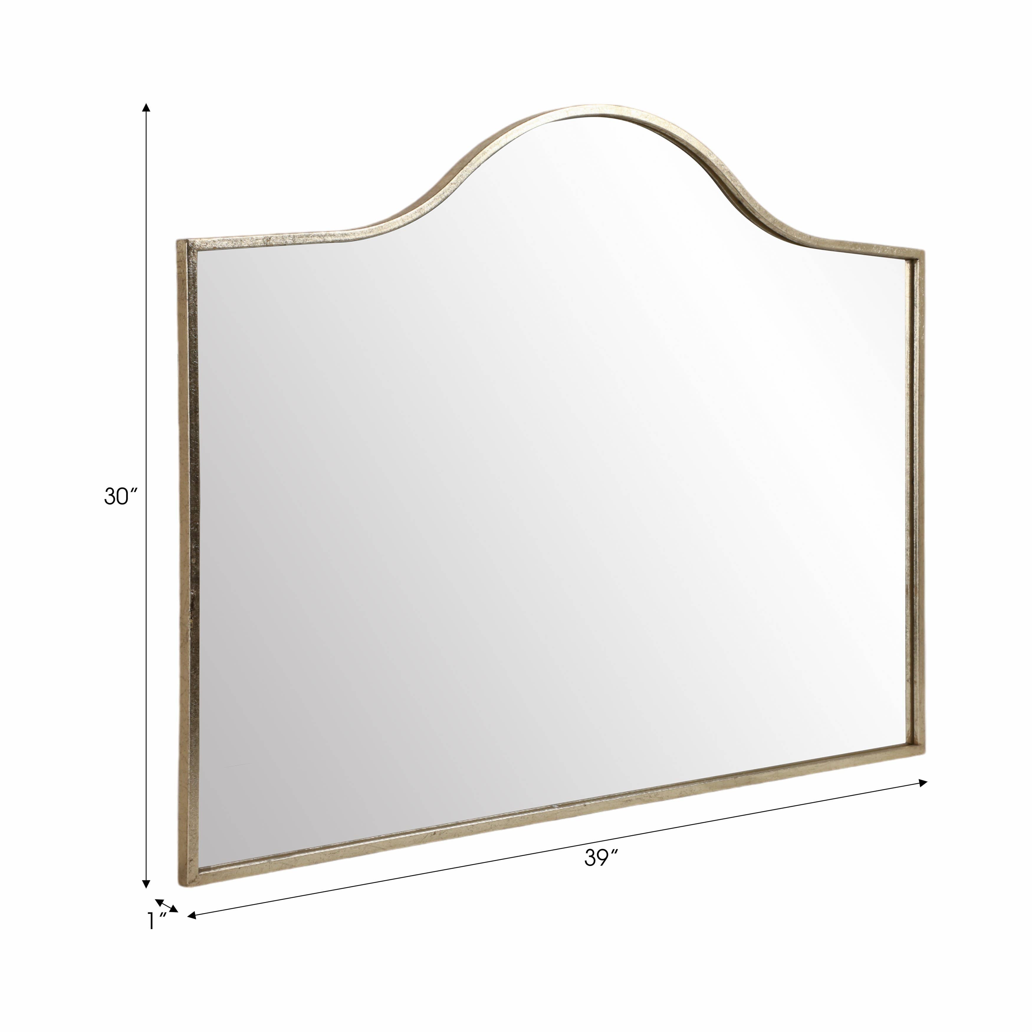 Mirror - Gold Metal Glass Modern Arched Frame, 39 in.