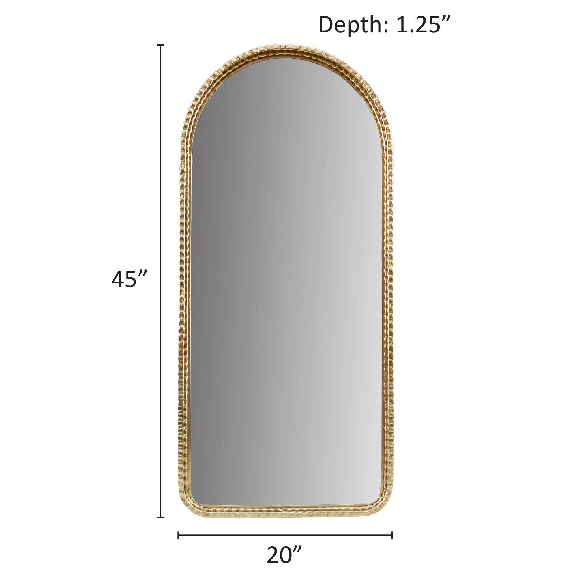 Gold Metal Arched Wall Mirror Home Decor Accents