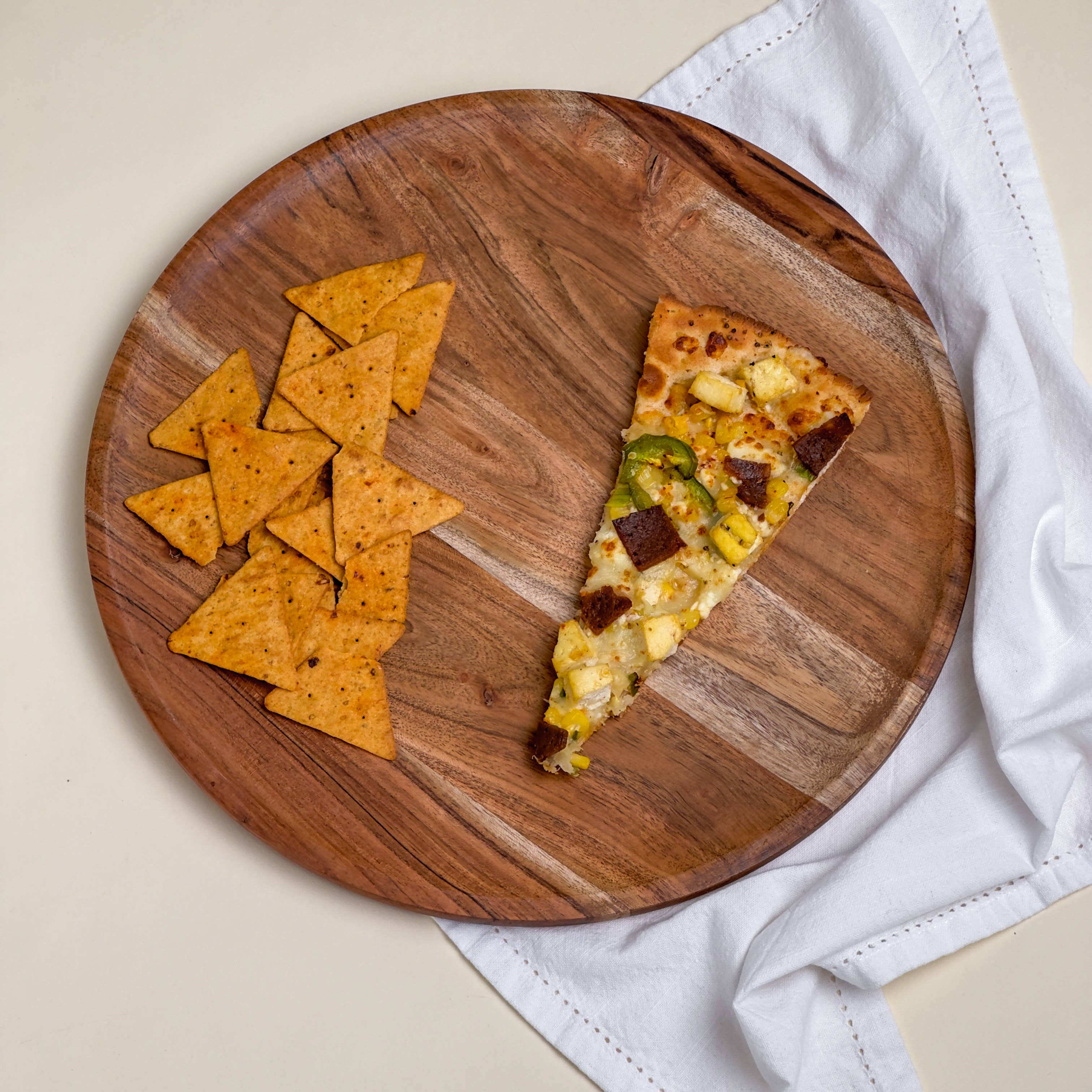 Rustic Wood Round Tray
